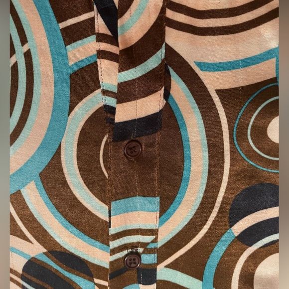 Vintage CARABELLA Collection Psychedelic 70’s style Disco Button-Up Blouse - Picture 8 of 12